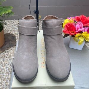 Franco Sarto Tan Ankle Booties with Minimalist Design